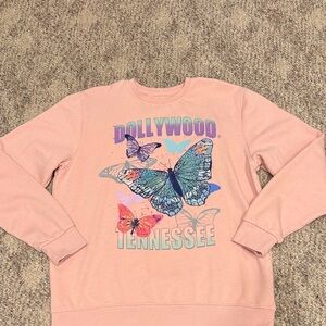 Dollywood Tennessee Pink Butterfly Graphic Sweatshirt
